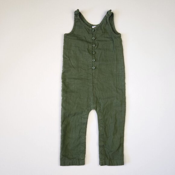 Hanna Andersson Other - Hanna Andersson Green Muslin Cotton Romper sz 85 cm 2T
